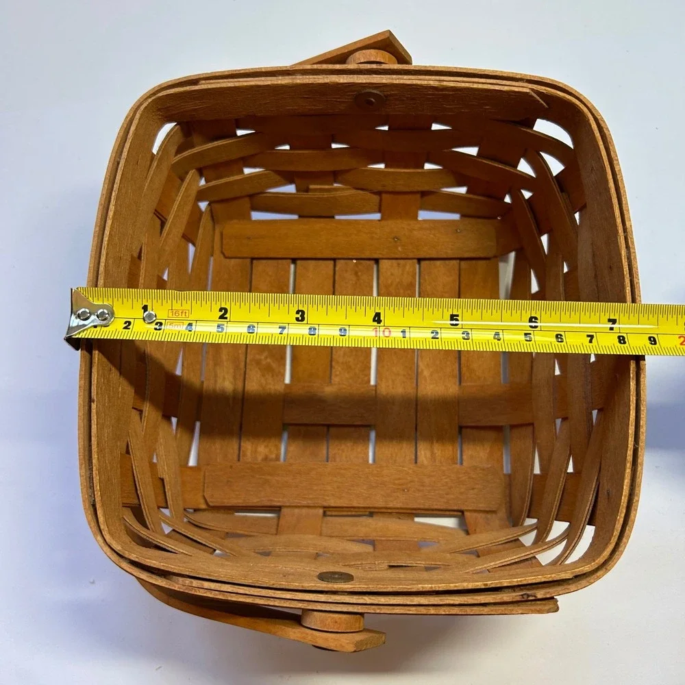 Longaberger 1994 Handwoven Square Berry Basket Single Swing Handle Ohio USA